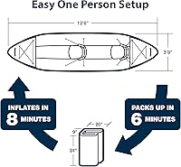 Vista 2 de Sea Eagle Kayak inflable Explorer de 380 x 12 pies 6 pulgadas - Pesca, excursión, camping, exploración y riego blanco, esquivaje extraíble, piso