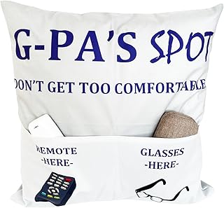 CYMROK G-PA Gifts, 2-Pocket 2-Sided G-PA Pillow Covers 18x18 Inch, Fathers Day Birthday Christmas Stocking Stuffers Thanksgiving Day Gifts for Grandpa
