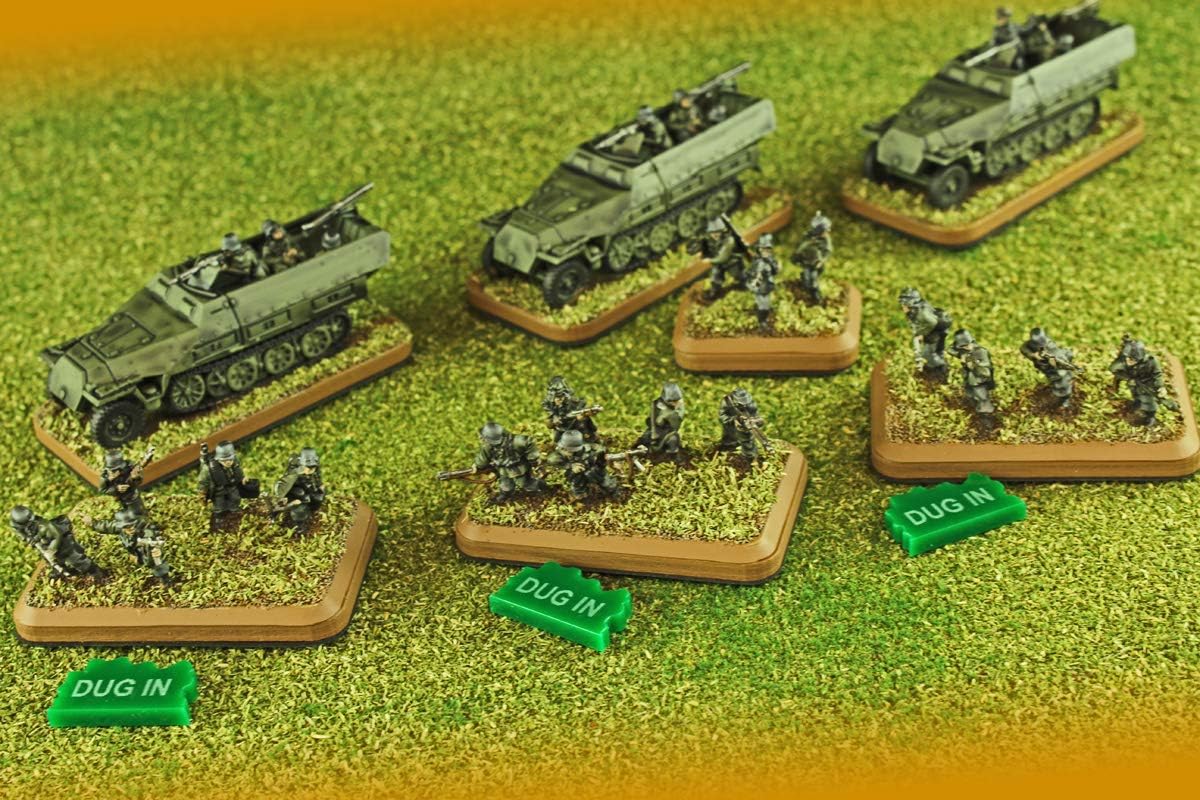 LITKO Dug-in Command Token Set | Gaming Aid Pieces | Compatible with Flames of War, Bolt Action, Axis & Allies | WH40K | Napoleonic | Ancients | 10 Pack (Green)