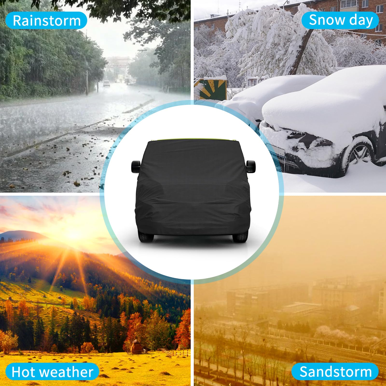 Housse de Pare-Brise Compatible avec Renault Traffic 2014-2025, Bâche de Protection Pare-Brise pour Camping-Car Contre Le Gel et Le Soleil imperméable Housse de Voiture Couvrant Tout Le Capot
