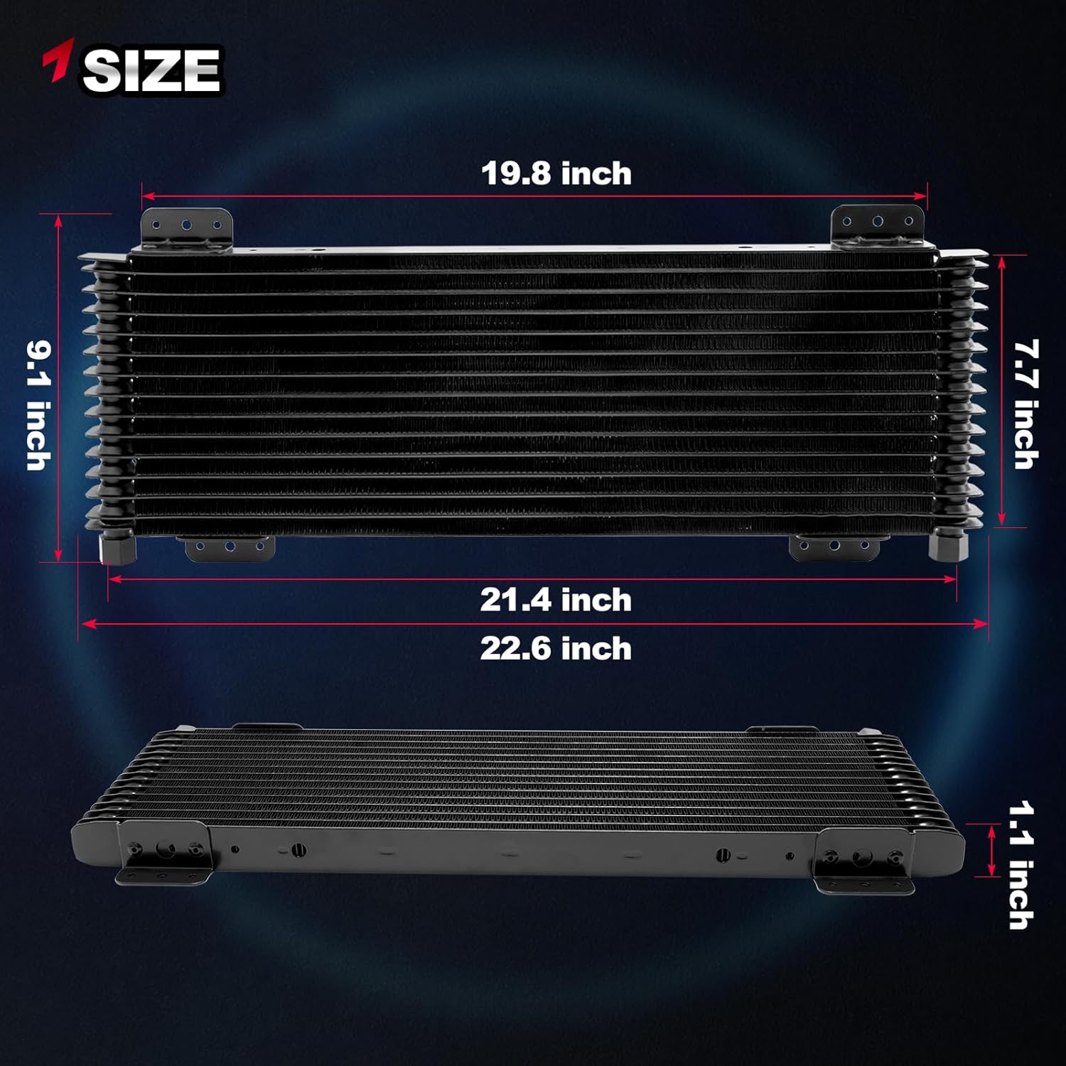 low pressure drop trans cooler,40k Transmission Oil Cooler LPD47391 Compatible with tru cool Heavy Duty 40,000 GVW Max - low pressure drop trans cooler - Black