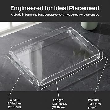 Clear Serving Tray,Food Serving Tray with Handles,