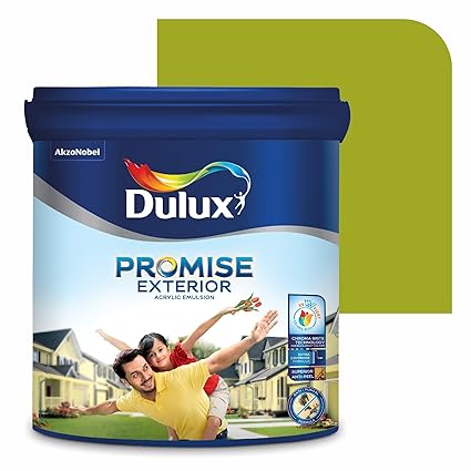 Dulux Promise Exterior Emulsion Paint (10L, Zesty Lime) | Ideal for Exterior Walls | Smooth Finish | Anti-Peel & Anti-Crack | Long-Lasting Colors