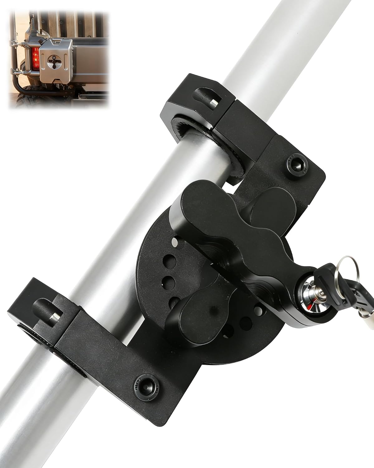 UTV Gas Can Roll Bar Pack Mount with Key Lock, UTV Gas Can with Mounting