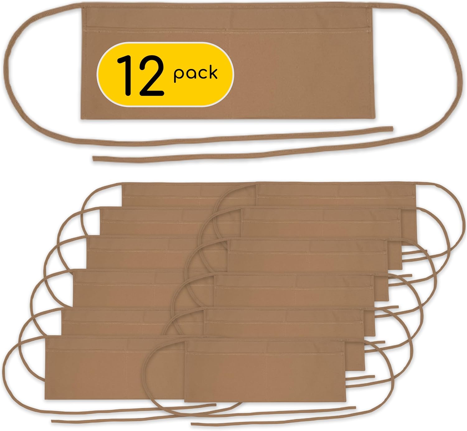 LABELPLASH 2 Pocket Canvas Work Waist Nail Apron Belt Washable Tool Utility Gardening Woodworkers Roofers Artists & Crafts