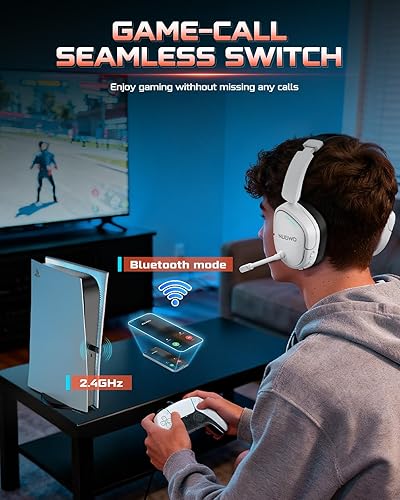 Miniatura 3 de NUBWO Wireless Gaming Headset for PC, PS5, PS4, Connect to Game & Phone Simultaneously (2.4GHz + Bluetooth), 3 EQ Modes, 50H Battery, PS5 Headset