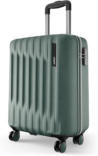 Safari Ray Neo 8 Wheels 55cm Cabin Trolley Bag, Hard Case Polycarbonate, Carry On 360 Degree Wheeling Luggage Suitcase for...