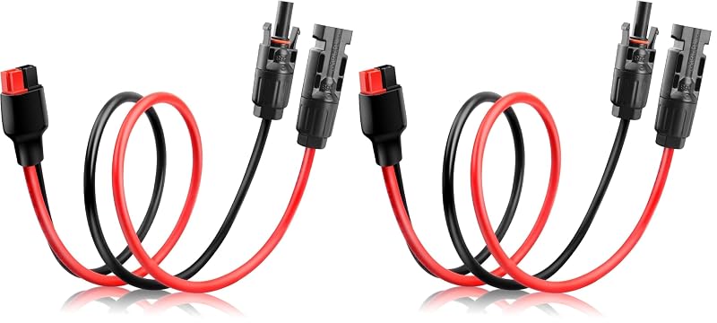 Cabo de extensão adaptador MC4 para conector Anderson 10AWG, 50 cm, PAEKQ, pacote com 2