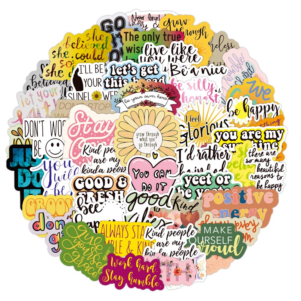 Buy 100Pcs Inspirational Words Stickers for Water Bottle, Waterproof