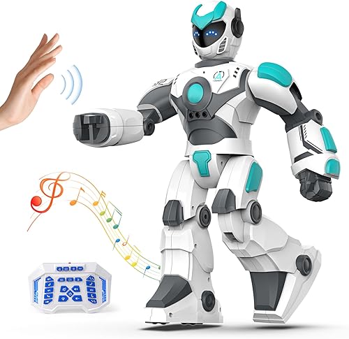 VATOS Robot de control remoto para niños extra grande, 15.4 pulgadas, programable, robot RC juguete con baile cantante, detección de gestos y
