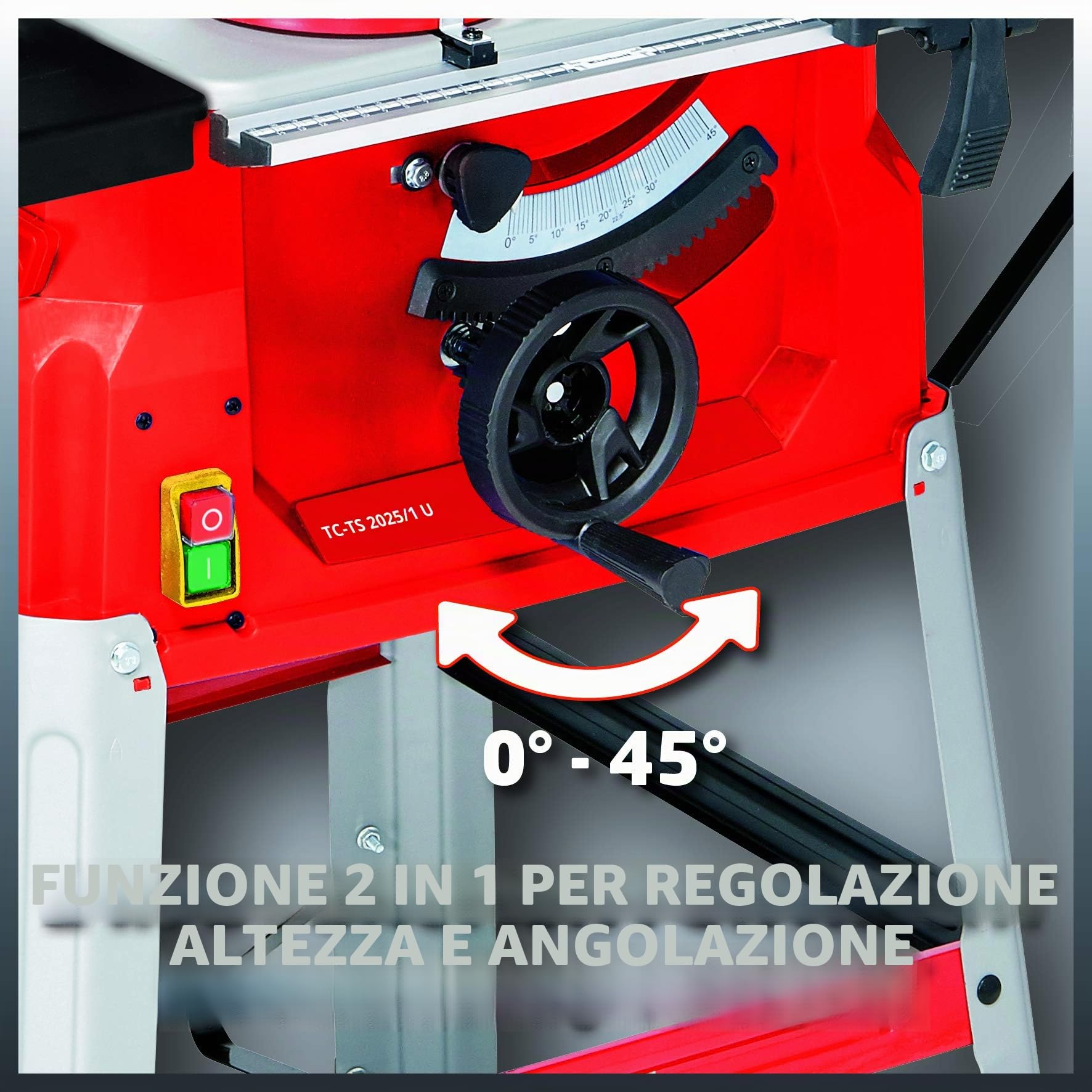 Einhell TC-TS 2025 U Sega Circolare con Banchetto, 1800 W, Due Elementi, Rosso