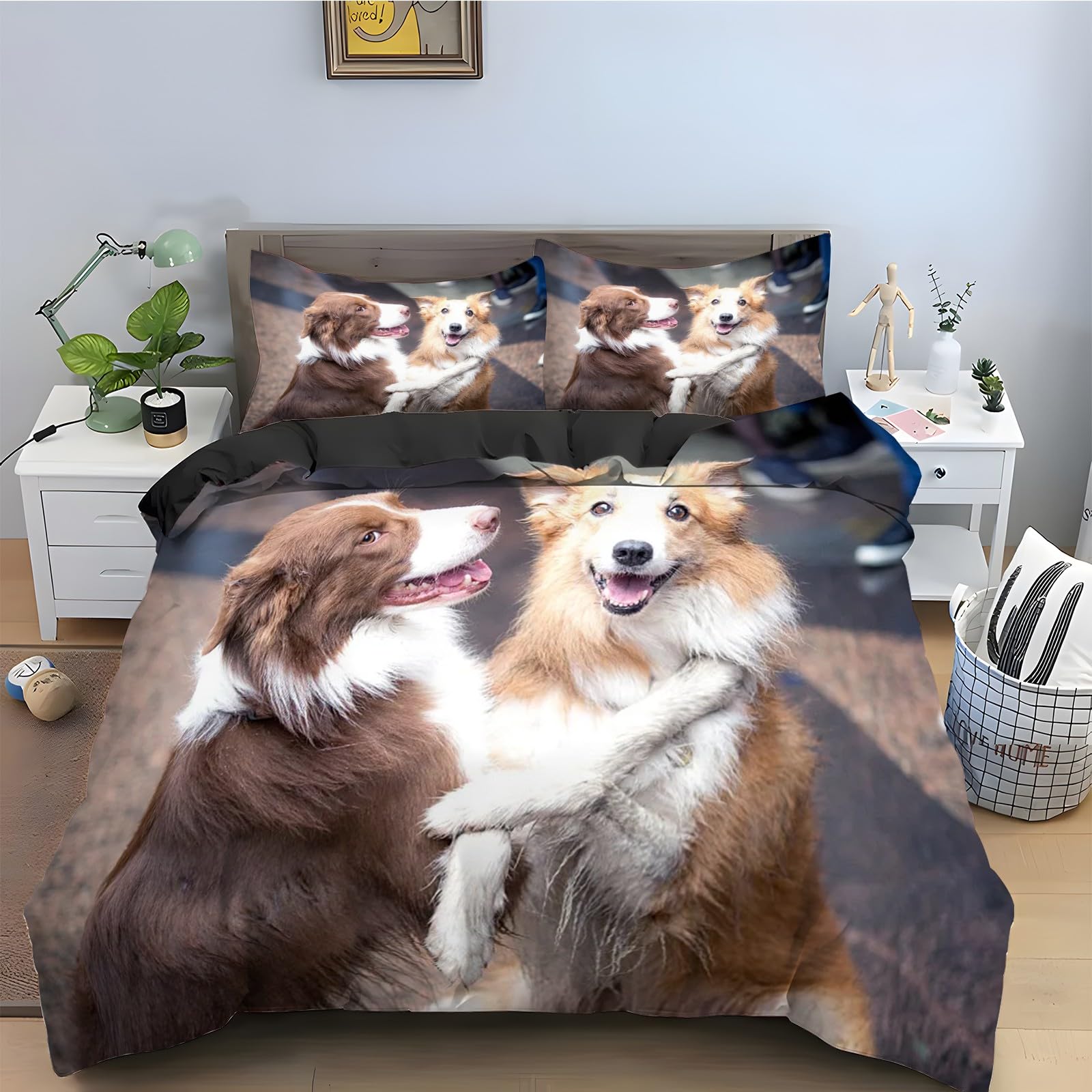 Housse de couette 200x200 chien de berger pour une chambre style chalet