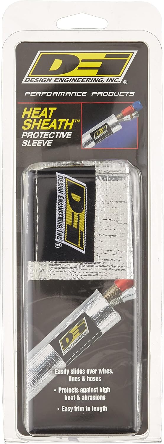 Design Engineering 010419 Heat Sheath 1" I.D. x 3ft Aluminized Sleeving for Ultimate Hi-Temp Protection