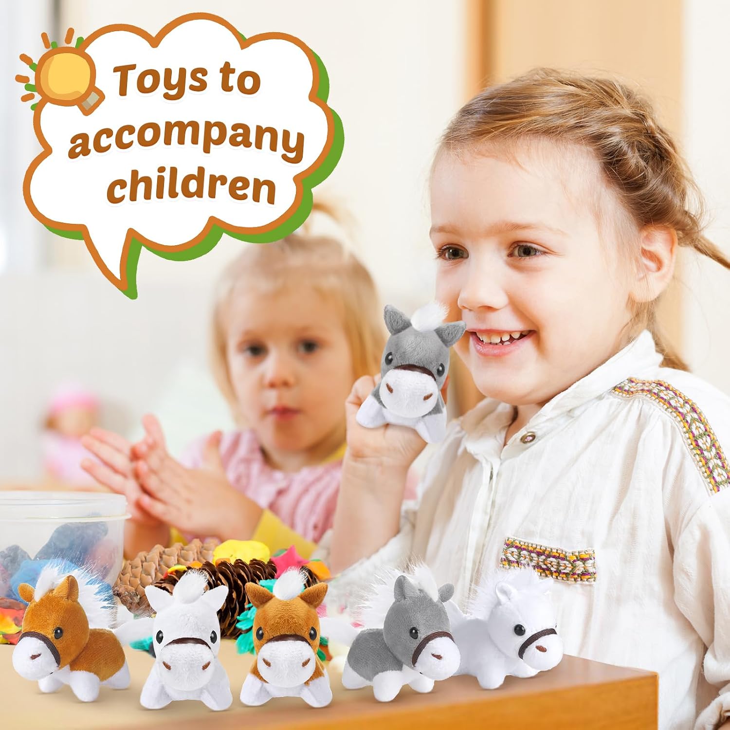 Zomiboo 9 Pack Horse Stuffed Animals Mini Plush Toy,Bright Style image 5