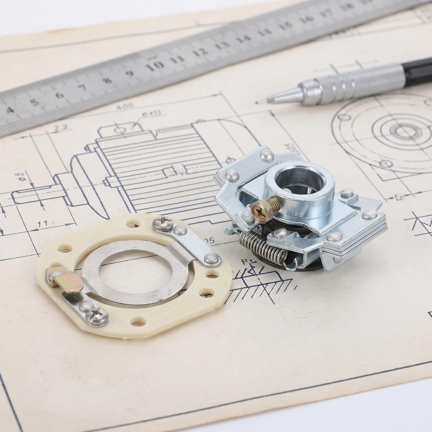SOLUSTRE Mechanical Centrifugal Switch for Electric Motor with 16mm Shaft, Single Phase 1500rpm Metal Pump Motor Start Switch Replacement Part for Stitching Machinery Repair Kit