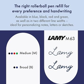 Lamy M63 Roller Pen Backup Blue Set of 2