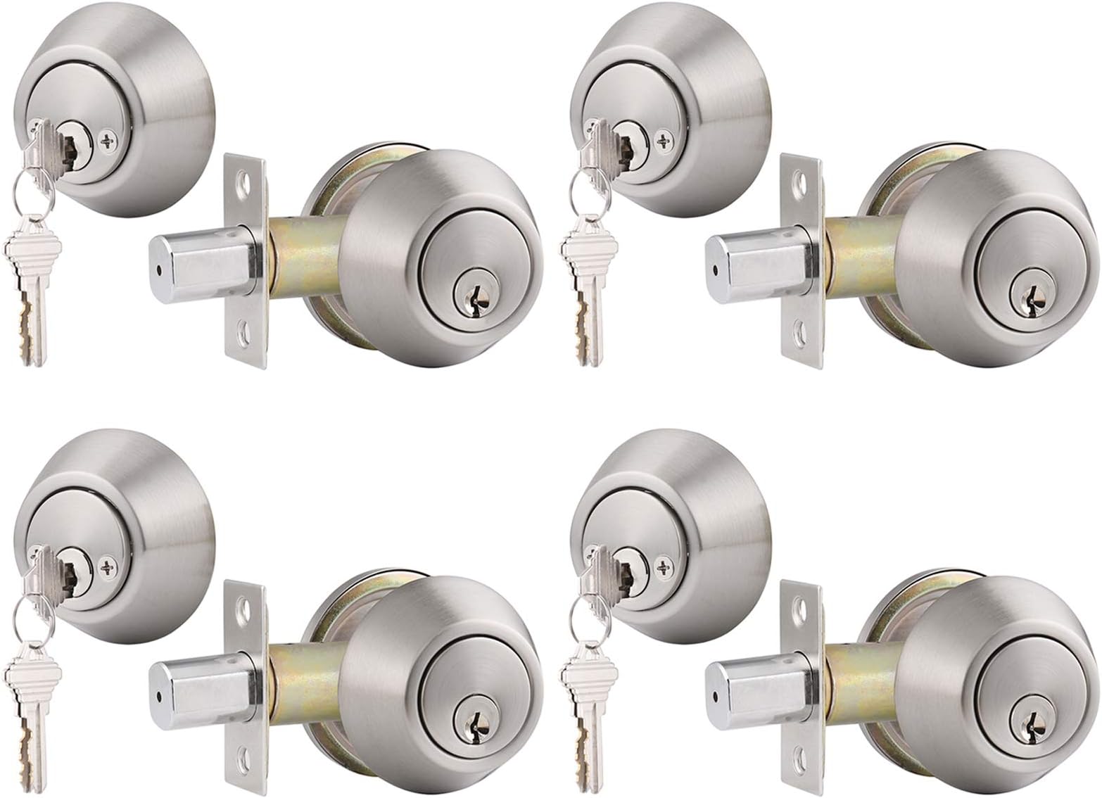 Knobonly 5 Pack Single Cylinder Deadbolts with Same Keys, Modern Keyed
