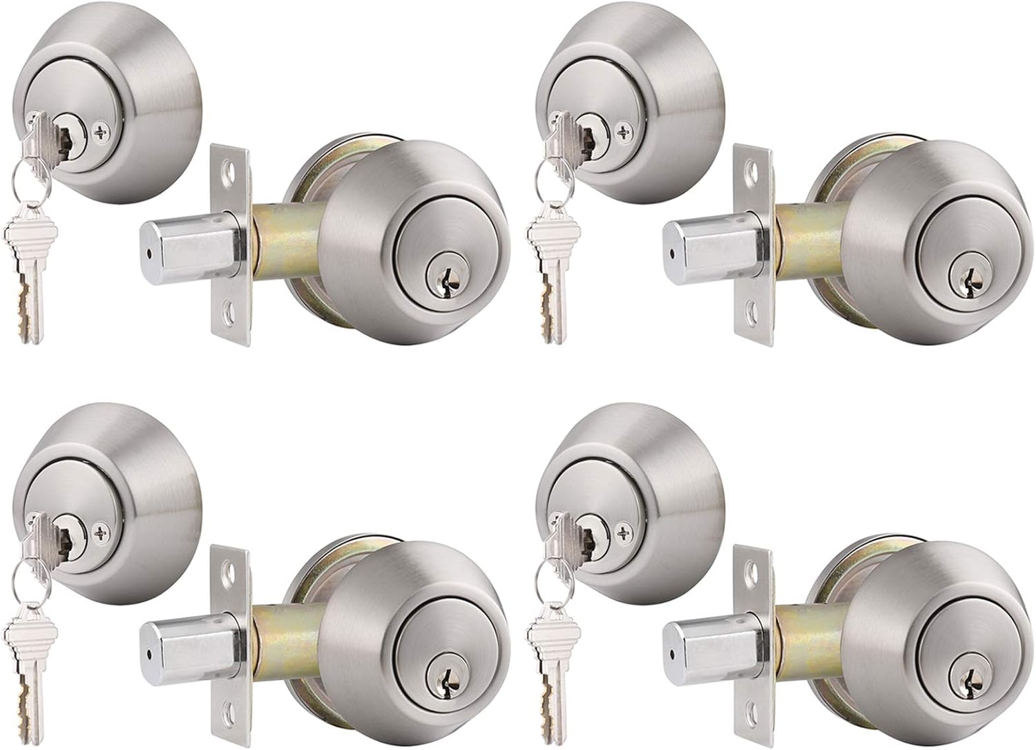 Buy Double Cylinder Deadbolts Keyed on Both Side with Same Key in Satin