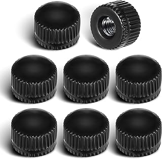 Screw Caps for Light Fixture, 8 Pack Ceiling Light Screw Cap Cover M4 Lamp Shade Nut Replacement Parts Lamp Shade Holder Decorative Hardware Screws Tops Lamps Knob Nuts for Chandeliers Wall (Black)