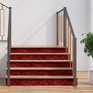 CHIHUT 17.7x100 Red Chunky Glitter Wallpaper Peel and Stick Sequin Sparkle Fabric Wallpaper Roll Removable Self Adhesive Decorative Glitter Contact Paper for Cabinet Dresser Gift Wrapping