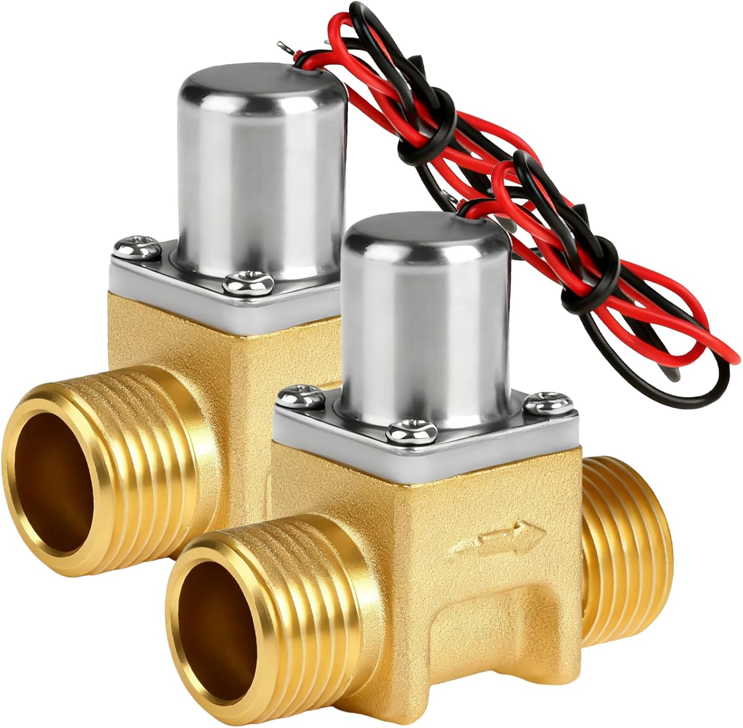 2Pcs 4.5V DC Brass Solenoid Water Valve, G1/2" Inlet Outlet, Pulse Operated, Fast Switching, for Automatic Faucets/Toilets, Irrigation