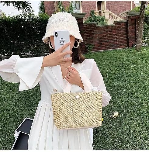 Straw Beach Bag Large Woven Straw Bag Handbag Women's Woven Tote Bag Summer Beach Tote For Travel Crossbody Shoulder Bags (Color : O) #TOP5