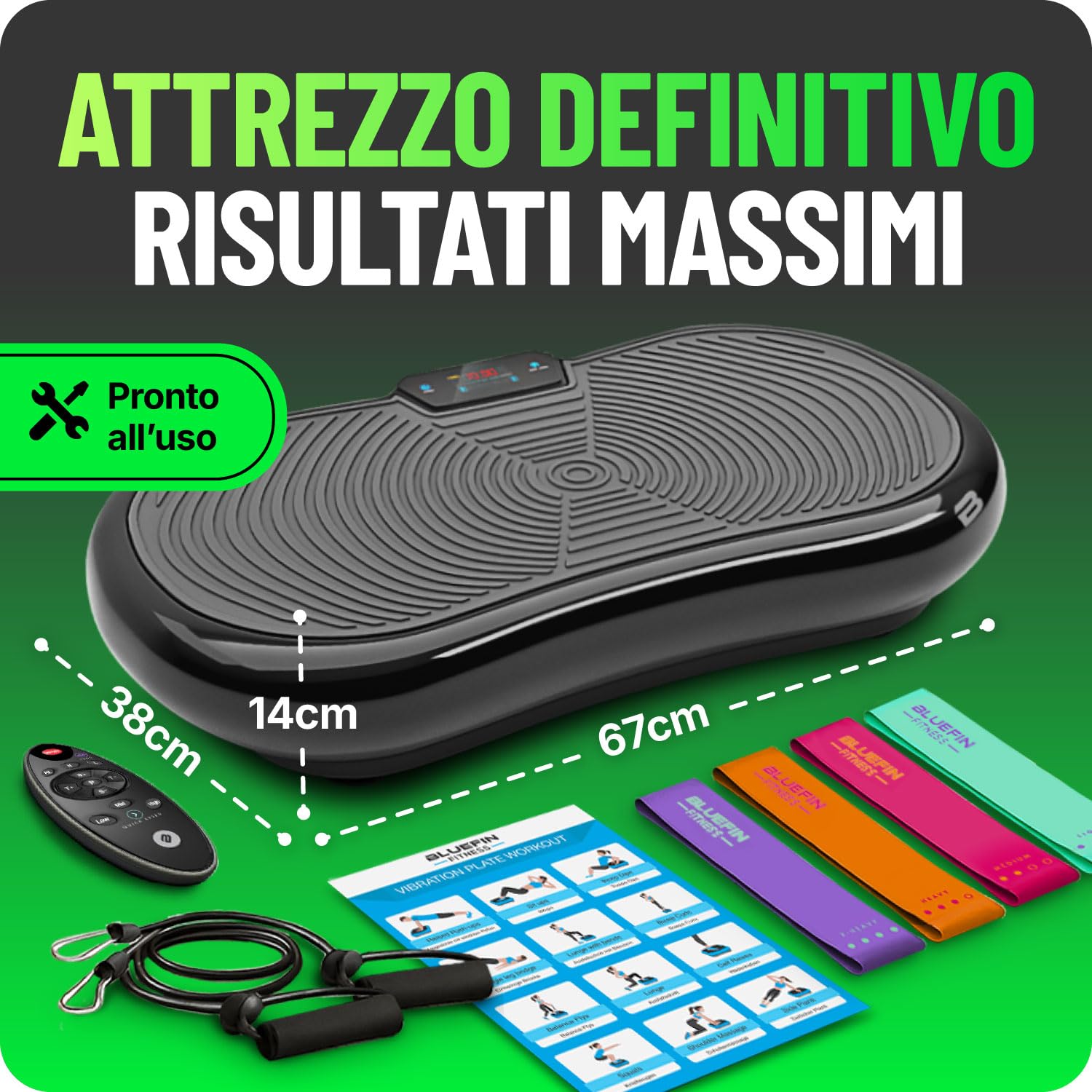 Bluefin Fitness Pedana Vibrante l'allenamento di tutto il corpo Macchina per l’esercizio fisico con le vibrazioni