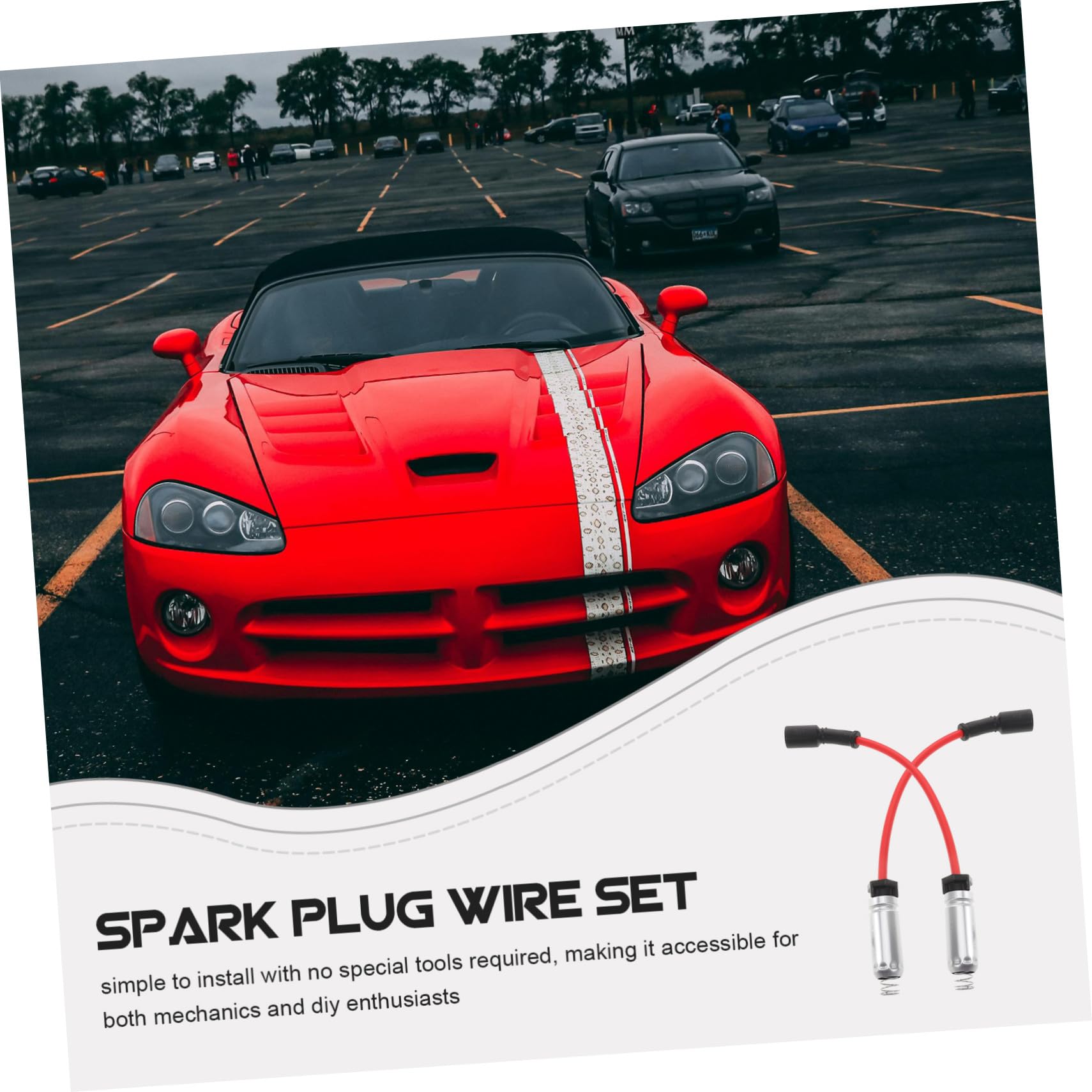 Juego de Cables de Encendido de Bujías de Alta Temperatura 8 Piezas para Motor de 8 Cilindros Compatible con Motor de Gasolina Mejora Rendimiento Motor Coche Automotriz