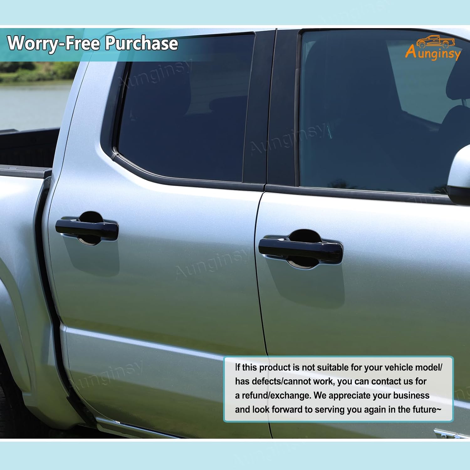 Aunginsy Car Exterior Door Handle & Bowl Cover Trim Kit Compatible with Toyota Tacoma 2024+ & 4Runner 2025+, ABS Outside Door Grab Pull Handle Cup Bowl Cover Scratche Protector Decoration Accessories