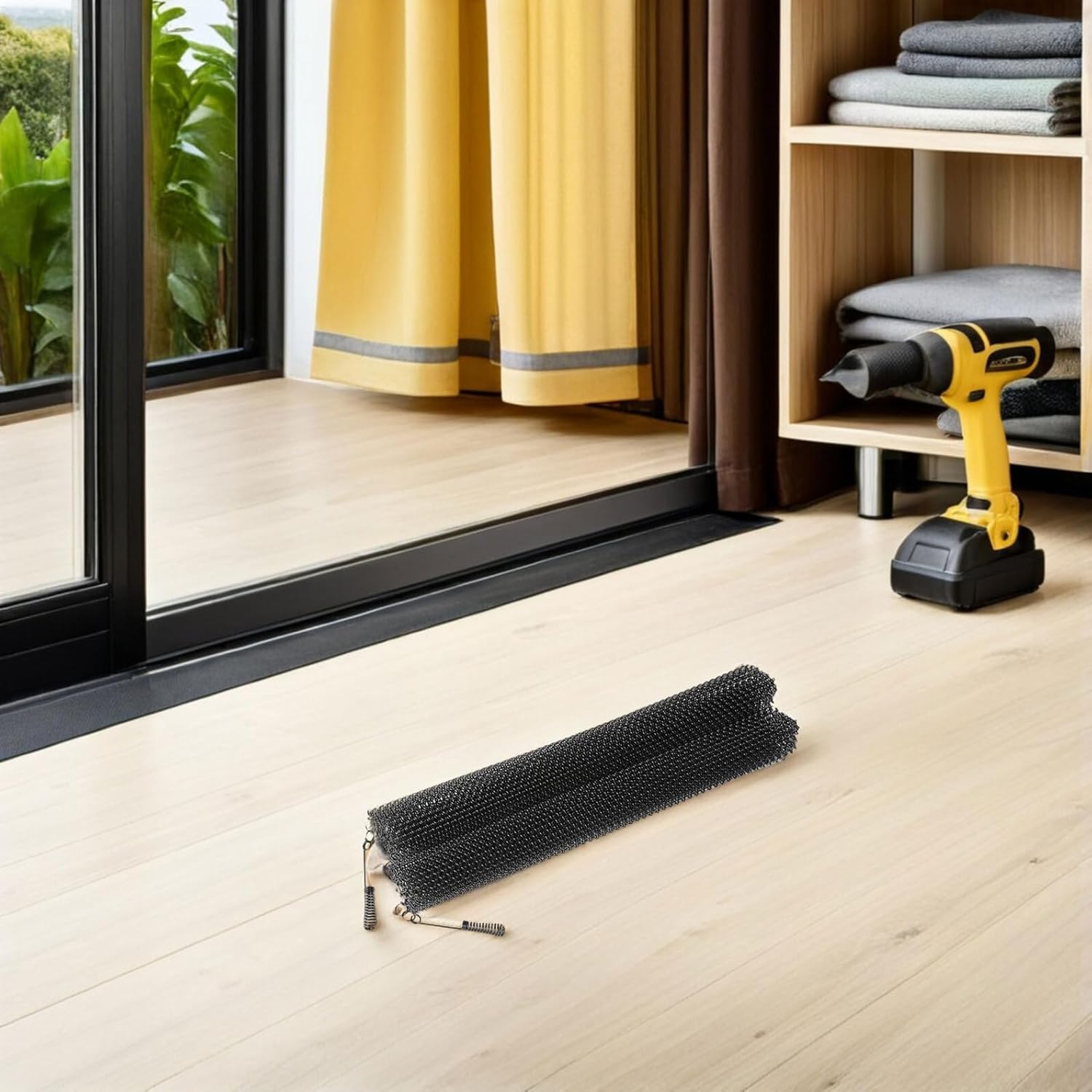 2pcs Fireplace Screen Mesh Curtain 24x21 Inch Metal Hearth Curtain Hanging Fireplace Screen Barrier for Wood Burning Safety and Spark Protection