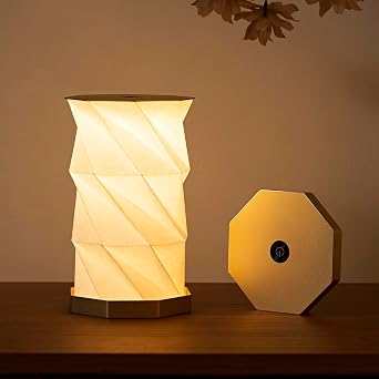 Portable Desk Lamp - Ultra Thin 0.7" Lightweight 0.28lb, Foldable Paper Lamp with Zinc Alloy Base, Rechargeable Mini Lamp for Home Decor, Travel, Dorm & Small Spaces, Gift for Travelers, Birthday