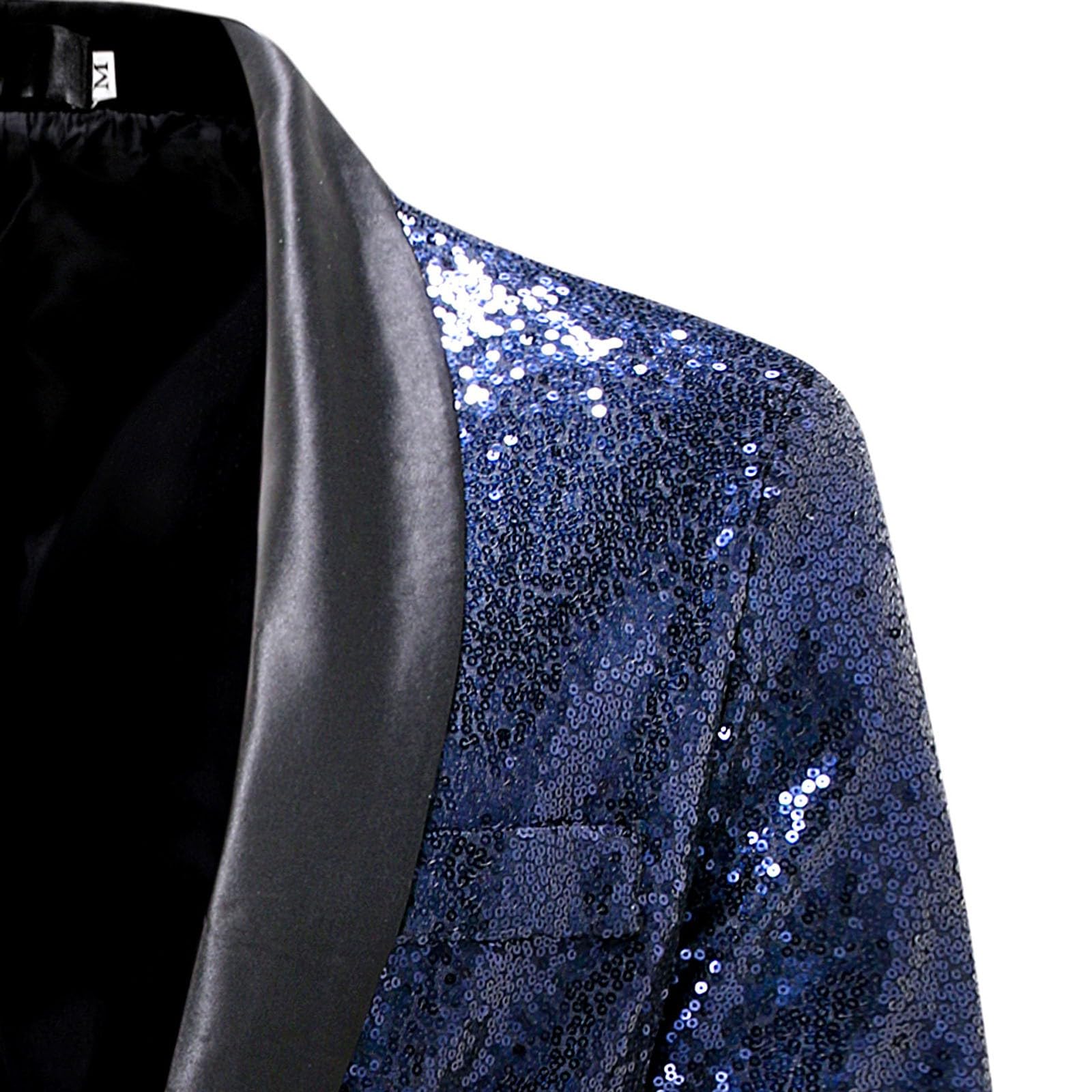 Generisch Chaqueta brillante para hombre, para bodas, fiestas, lentejuelas, corte ajustado, para hombre, con un botón, chaqueta de esmoquin, para hombre, Navidad, Nochevieja, fiesta, brillante