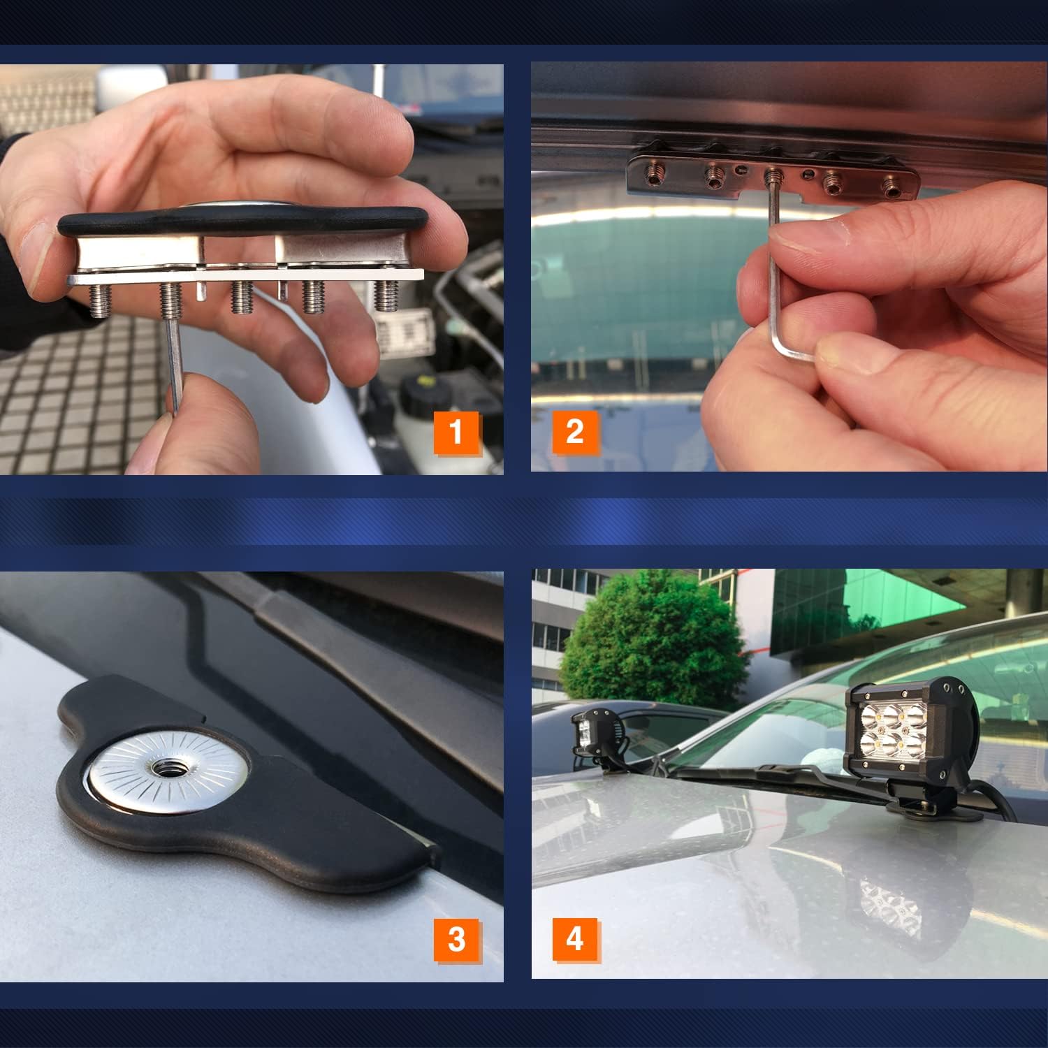 GOOACC 2PCS 18W LED Pods Spot Light Bar Fog Light Universal Adjustable Pillar Hood Led Work Light with 16AWG Off Road Wiring Harness-2 Leads for Truck Golf Cart SUV ATV UTV Boat, White (Auto-611)