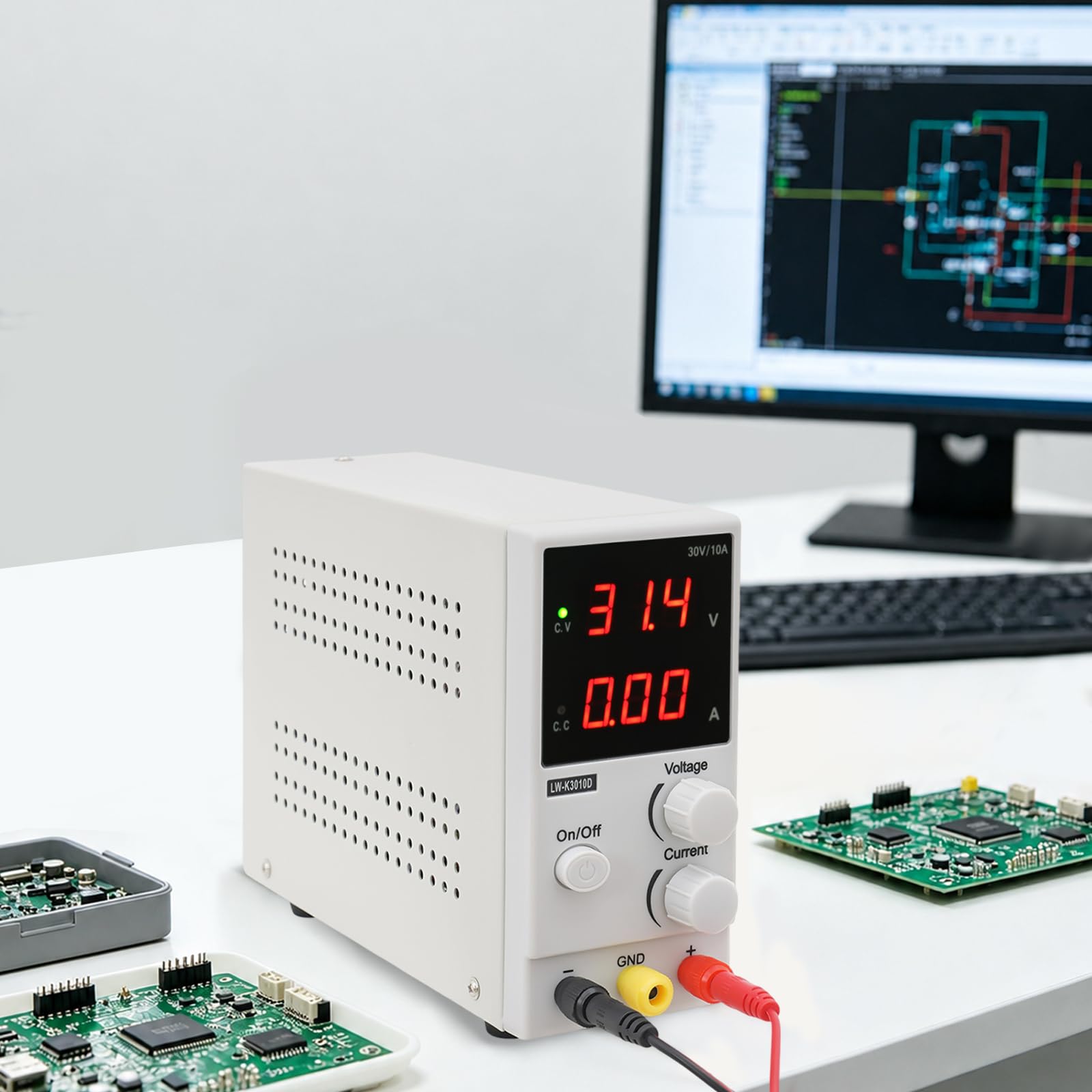 Zasilacz laboratoryjny DC 0-30 V 0-10 A, stabilne napięcie wyjściowe