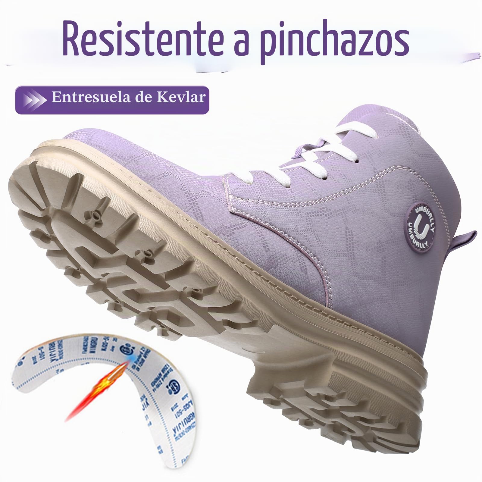 Zapatos de Seguridad Mujer Comodo Botas de Trabajo Impermeable Antideslizante Botas de Seguridad con Puntera de Acero Zapatillas de Trabajo Ligero
