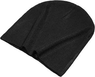 salbsever Summer Beanies, Cotton Beanie Black Beanie for Men Slouchy Beanies Ultra-Soft Cuffed Knit Hat
