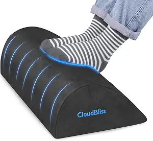 CloudBliss Foot Rest for Under Desk, Office, Car, Home with Soft Foam & Washable Cover, Gray