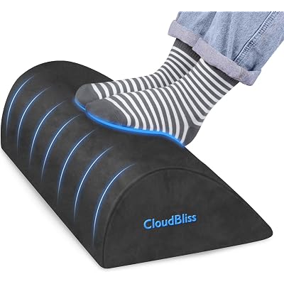 CloudBliss Foot Rest for Under Desk at Work,Office Desk Accessories with Soft Foam and Washable Removable Cover, Foot Stool for Office, Car, Home to Foot Support and Relax Ankles, Gray