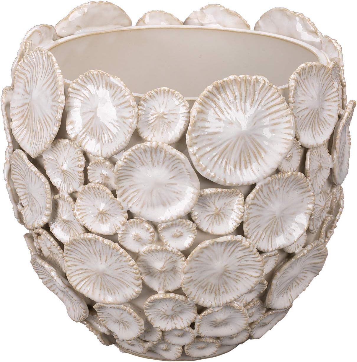 Jamie Young Siren Floral Vessel in White Ceramic 7SIRE-VEWH