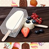 Vista 6 de Patelai Juego de 75 cajas transparentes de helado para tartas, 25 cajas transparentes de PET para helado, contenedor de plástico para dulces, con 50