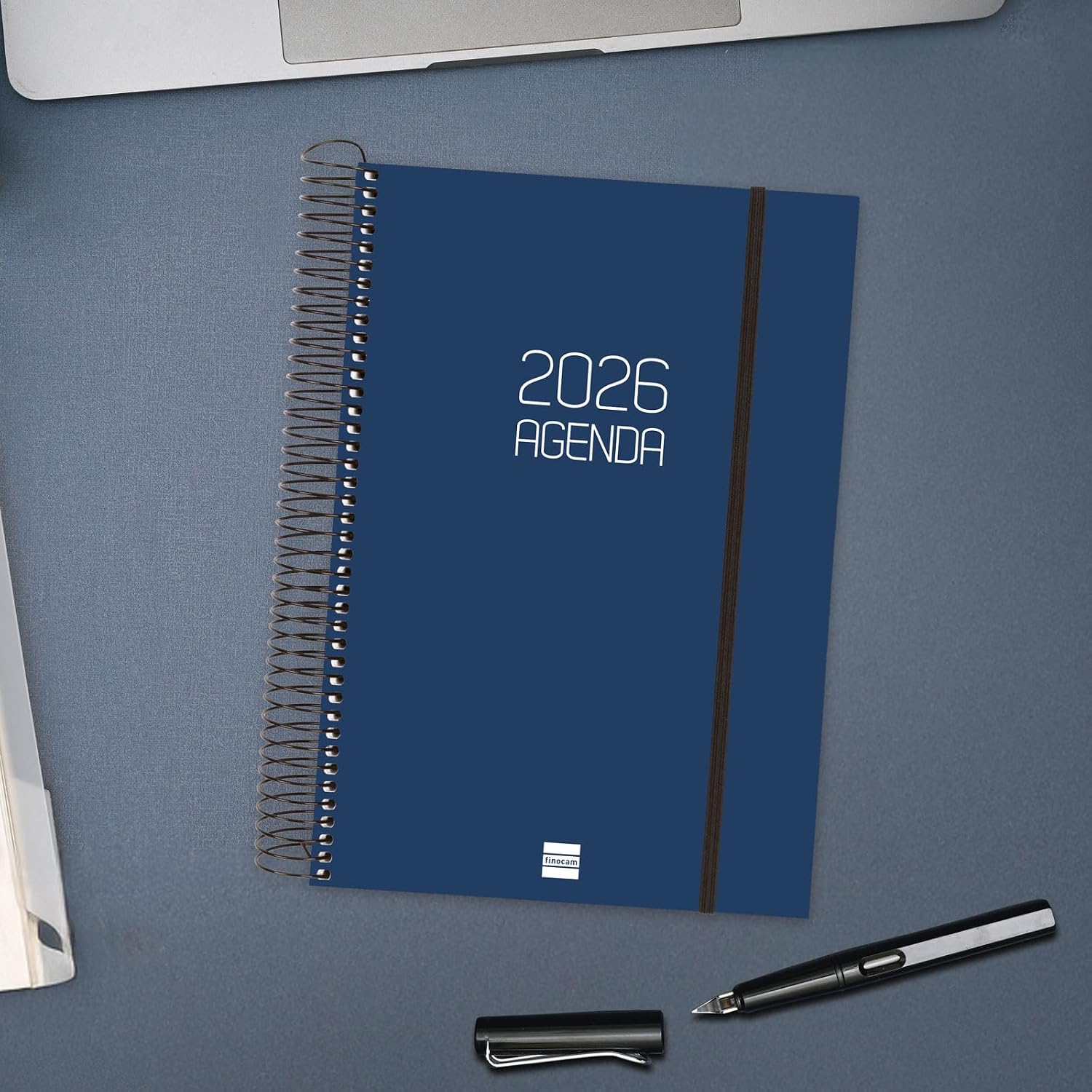 Finocam - Ibis Flat Agenda 2026 Week to View Horizontal January 2026 - December 2026 (12 months) Spanish Blue