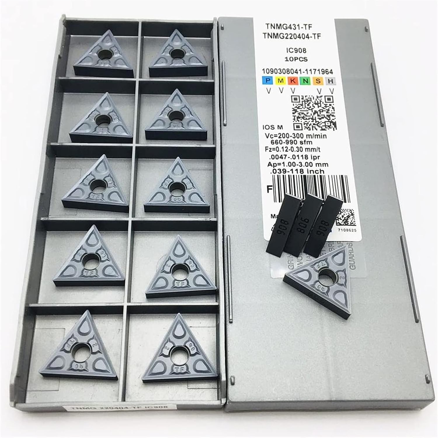 Carbide Milling Cutter Tool TNMG220404 TF IC908 Carbide Insert Cylindrical Turning Tool TNMG 220404 CNC Lathe Tool Milling Turning Tool (Angle : TNMG220404 TF IC908, Insert Width(mm) : 10PCS(1box))