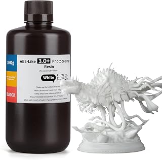 ELEGOO ABS-Like Resin 3.0+, Resina de Fotopolímero Mejorada para Impresoras 3D, Mayor Resistencia al Calor Curado Rápido, Alta Precisión, No quebradiza, Blanco 1000g