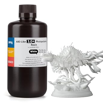 ELEGOO ABS-Like Resin 3.0 Plus, Upgraded 3D Printer Photopolymer Resin, Higher Heat-Resistance Fast Curing High Precision Non-Brittle, White 1000g