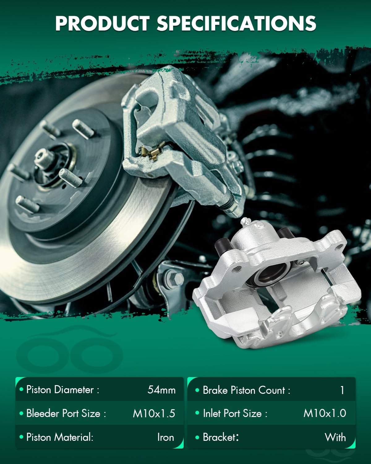 SCITOO Front Right Brake Caliper With Bracket 19B2975 Compatible For Audi For A1 2011-2013,For Audi For A3 2010-2013,For Volkswagen For Type 1 2012-2019,For Volkswagen For Bora 2005-2010