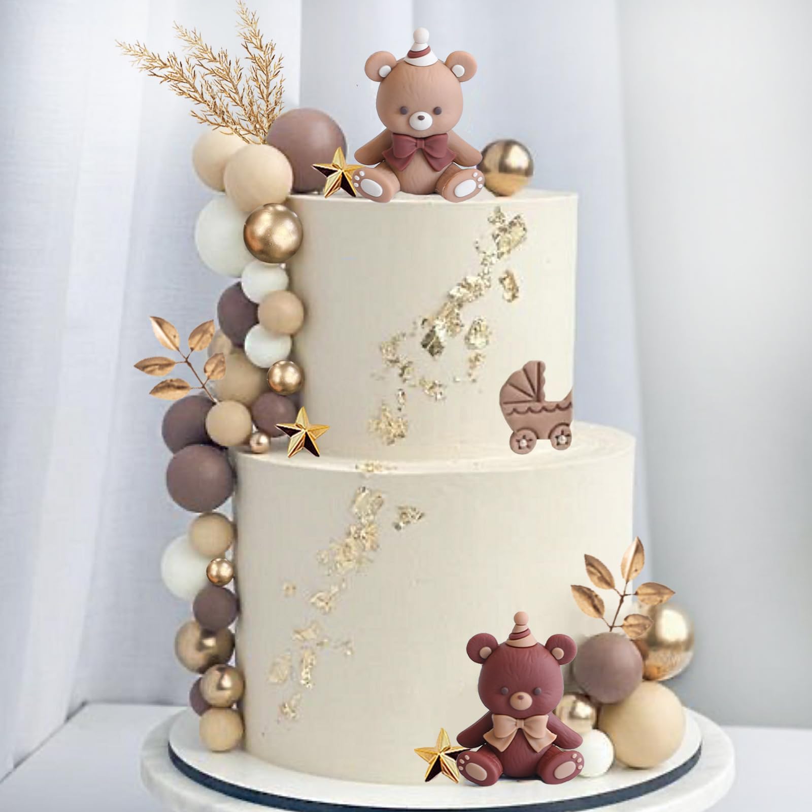 Decoración 3D Para Tartas De Oso Para Decoración De Tartas De Oso Para Niños Y Niñas, Baby Shower, Suministros De Fiesta De Cumpleaños (azul