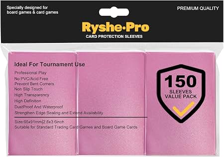 flesh and blood card size RyshePro 150Pcs Premium Pink Sleeves for MTG PTCG, (66x91mm) Black Bolt and White Flare Manifest dark arcana from Opening a Pokémon HS Marvel Heros:She-Hulk