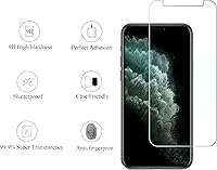 Vista 2 de Ailun Paquete de 2 protectores de pantalla para iPhone 11 Pro Max [6.5 pulgadas] + 2 protectores de lente de cámara, película de vidrio templado