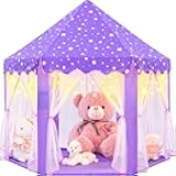 EVOIONOS Purple Tent for Girls, Kids Tent Indoor, Princess Tent with Star Lights, Girls Play Tent, Princess Castle Playhouse Tent, Little Girls Lavendar Tent, 55x53 Princess Tent for Girls