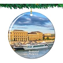 Danube River Budapest Hungary Christmas Ornament City Travel Souvenir Collection Double Sided Porcelain 2.85 Inch Hanging Tree Decoration